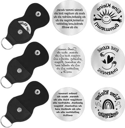 3 Stuks Motivatie Tassen met Gelukscharms - Inspirerende Cadeaus voor Herstel, Moed en Succes - RVS, 3*3*0.3cm