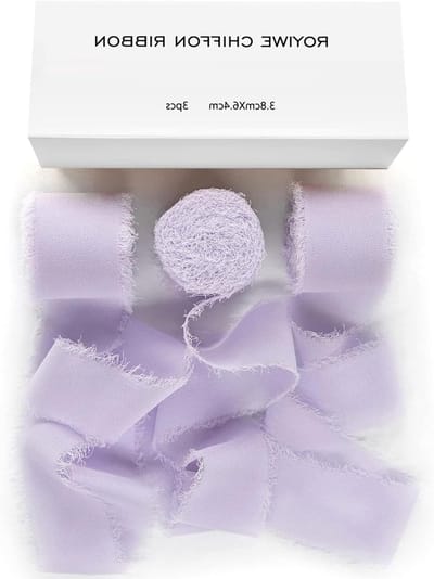 Chiffon Cadeau Ribbons in Lavendel Violet - 3 Rollen van 3.8cm x 6.4m voor Bruiloften en Versieringen