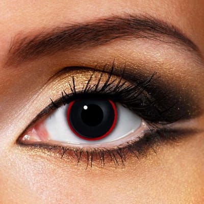 Partylens® zwarte kleurlenzen - Hellraiser - zachte jaarlenzen met lenshouder - Halloween - Cosplay