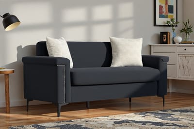REDOM 2-zits bank 172×72×82 cm van linnen, massief houten frame en metalen poten, vaste zitkussens