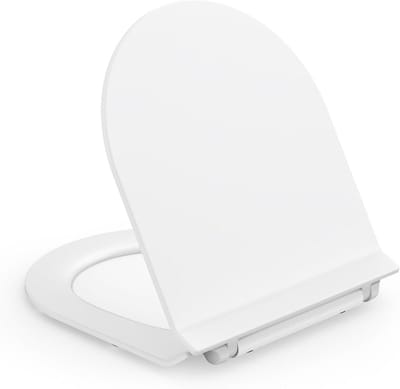 Toiletdeksel D-vorm - WC-bril Duroplast - Hygiënisch Gebruik - Ultraplat Ontwerp - 427 x 364 cm - Wit