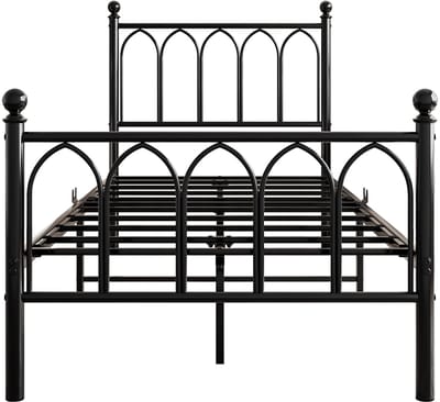 Merax Metalen Bedframe 90x200 Cm - Met Led-Verlichting En Usb-Laadpunt - Zwart - Met Opbergruimte Onder Het Bed