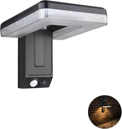 KZQ Buitenlamp Met Bewegingssensor En 32 Led, Draaibare Solar Wandlamp Van Kunststof, Waterdichte Tuinlamp Met Inklapbaar Ontwerp Voor Patio En Pad