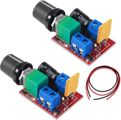 Allecto - DC-motor-controller - PWM-snelheidsregelaar - Mini-formaat - LED-dimmer - Geschikt voor 3 V tot 35 V - Voor hobby en elektronica