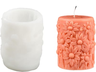 Siliconen cilindermal bloemvorm voor kaarsen en DIY-crafts