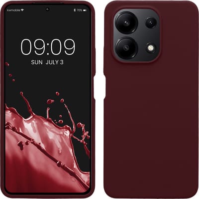 kwmobile telefoonhoesje geschikt voor Xiaomi Redmi Note 13 4G - Hoesje met siliconen coating - Smartphone case in bordeaux-violet
