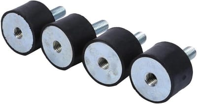 Rubberen Bevestigingen - Schokdemper Silentblock - Trillingen Dempen - Rubber Met Stalen Zinkcoating - M8 M6 - Zwart Zilver