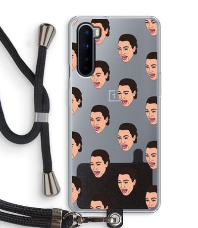 Case Company® - Hoesje met koord geschikt voor OnePlus Nord hoesje met Koord - Ugly Cry Call - Telefoonhoesje met Zwart Koord - Bescherming aan alle Kanten en Over de Schermrand