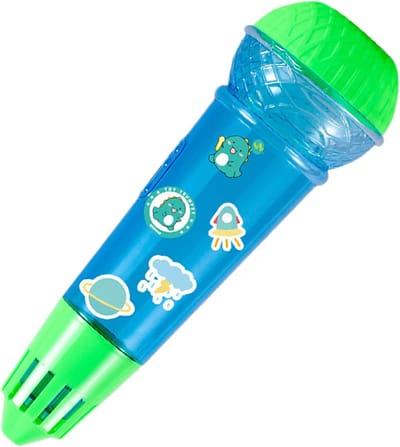 Speelgoedmicrofoon - Zangspeelgoed - Kinderfeestjes Optreden - Directe Geluidsactivatie - 24.8 cm - Groen