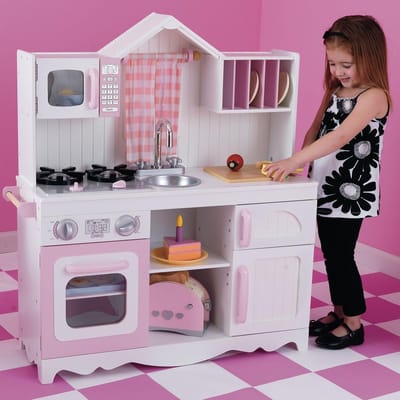 Houten Speelkeuken Landelijk Stijl voor Kinderen - Inclusief Realistische Details