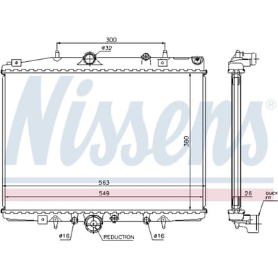 Radiator, motorkoeling NISSENS 63702