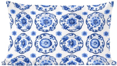 Sierkussens - Kussentjes Woonkamer - 60x40 cm - Sierborden - Bloemen - Blauw