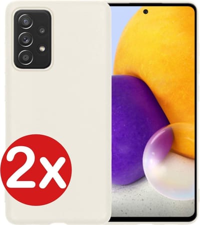 Hoesje - 2 Stuks - Geschikt voor Samsung Galaxy A72 - Sterk & Shockproof - Telefoonhoes - Back Cover - Case Siliconen - Telefoon Hoes - Wit