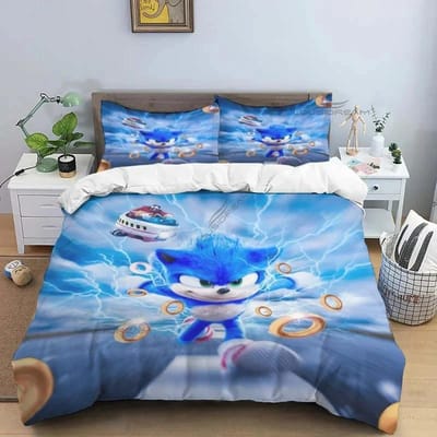 3D Cartoon Spel Egel Dekbed Beddengoed Set Dekbedovertrek Bed Set Dekbedovertrek Kussensloop King Queen Size Beddengoed Set AU Double(180*210cm)3pcs