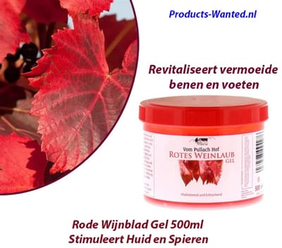 Van Pullach Hof - Rode Wijnblad Gel - Duitsland - 500ml - Stimuleert Huid en Spieren