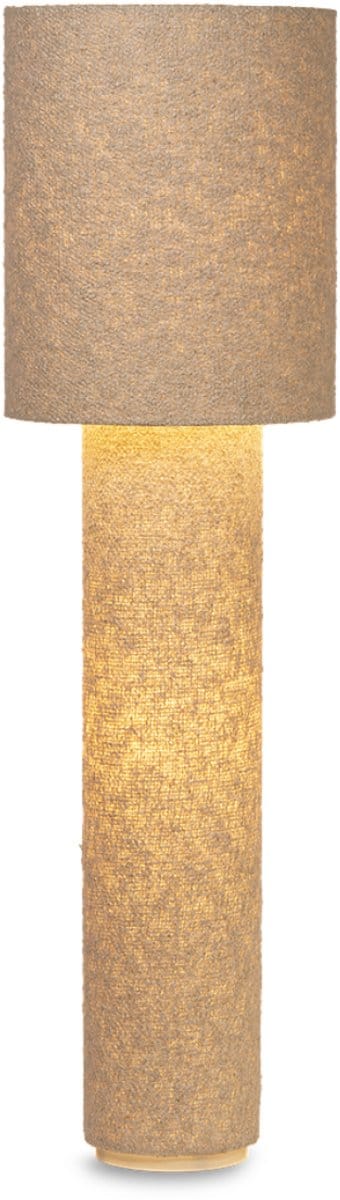 Atmooz Gigi Vloerlamp – H 144 cm – Bouclé stof – Tubulair ontwerp – Licht via voet en kap – Sfeervolle vloerlamp voor woonkamer