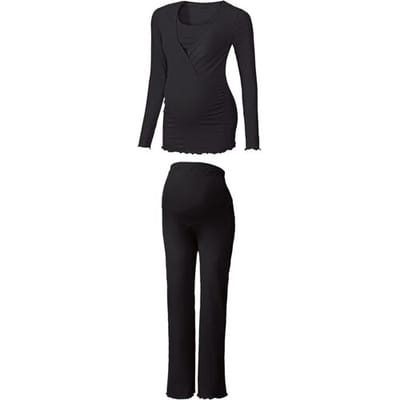 ESMARA Dames zwangerschapspyjama (Zwart, XS (32/34))