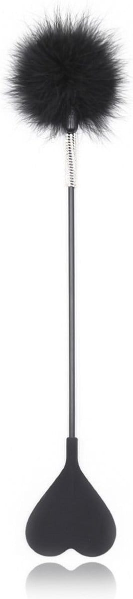Smart Moves - Rijzweep met Hart en Veren Kietelaar - 53 cm - Zwart