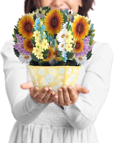 3D Pop-up Wenskaarten Bloemenboeket en Zonnebloem voor Elke Gelegenheid