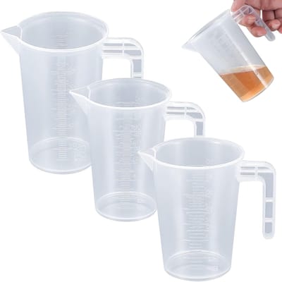 3 x precisie-maatbeker 50 ml 100 ml 250 ml met weegschaal, maatbeker voor reinigingsmiddelen, keuken, bakken, laboratorium, keuken