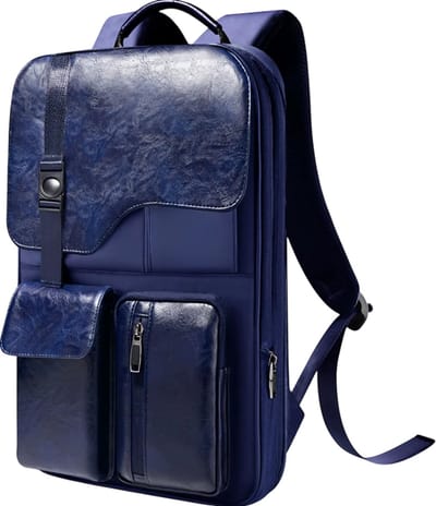 Slanke & Uitbreidbare Laptop Rugzak 15,6 Inch – Waterdichte Anti-Diefstal Laptop Rugtas, Zakelijke Business Rugzak voor Werk, Reizen en Dagelijks Gebruik voor Dames en Heren - Blauw
