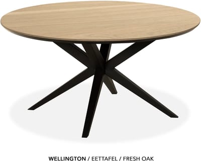 Maxfurn - Eettafel rond met verjongde rand | Zeer krasvast | Kleur: Fresh oak | diameter 120cm
