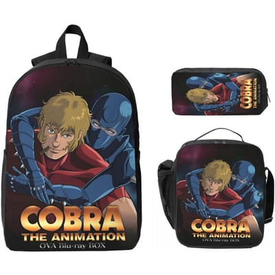 Space Adventure Cobra The Awakening merchandise Rugzak Set voor Kinderen Pennen Etuis Boekenrugzak Sets met Lunchbox Voor Schoolleerlingen black