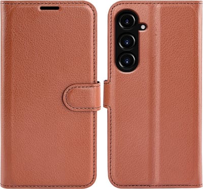 Coverup Hoesje - Geschikt voor Samsung Galaxy S23 FE Hoesje - Coverup Book Case - Bruin