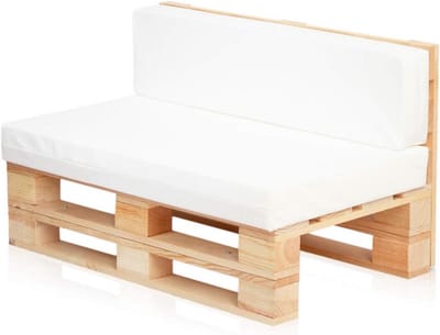 Houten Palletbank Set met Comfortabele Zit- en Rugkussens voor Buiten