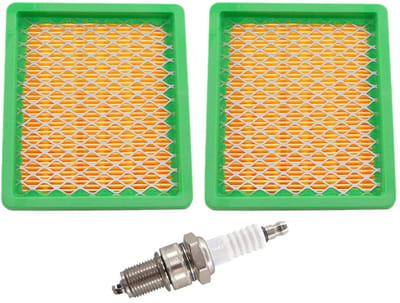 Dailygoods- Luchtfilter 2x met Bougie - Geschikt voor Fuxtec Grasmaaiers - Totale Lengte 116 mm - Totale Breedte 100 mm - Totale Hoogte 23 mm - Hoogwaardige Kwaliteit - Grasmaaierfilter
