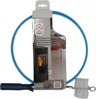 Pellet kachel veeg set rookkanaal rond 100 mm 8 meter lang