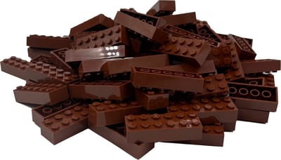 100 Bouwstenen 2x6 | Bruin | Compatibel met Lego Classic | Keuze uit vele kleuren | SmallBricks