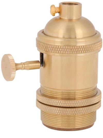 Allecto - Vintage E27 Licht Socket - Antieke Lampvoet Houder - Messing - Retro Hanglamp Houder - Voor Gloeilampen - Geschikt voor E27