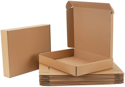 Verzenddozen 13x10x2 Set van 20 - Bruin Golfkarton Verhuisdozen Kartonnen Doosjes voor Verpakking en Verzending