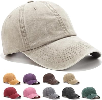 Baseballpet voor dames en heren, unisex baseballpet, 100% katoen, verstelbare vintage baseballpets, effen kleur, geschikt voor buitenactiviteiten, sport en reizen