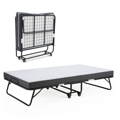 Logeerbed 120×200 met Matras - Vouwbed - Luxe - Tot 250 kg - Zwart - Bodo
