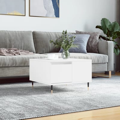 vidaXL - Salontafel - 55x55x36,5 - cm - bewerkt - hout - wit
