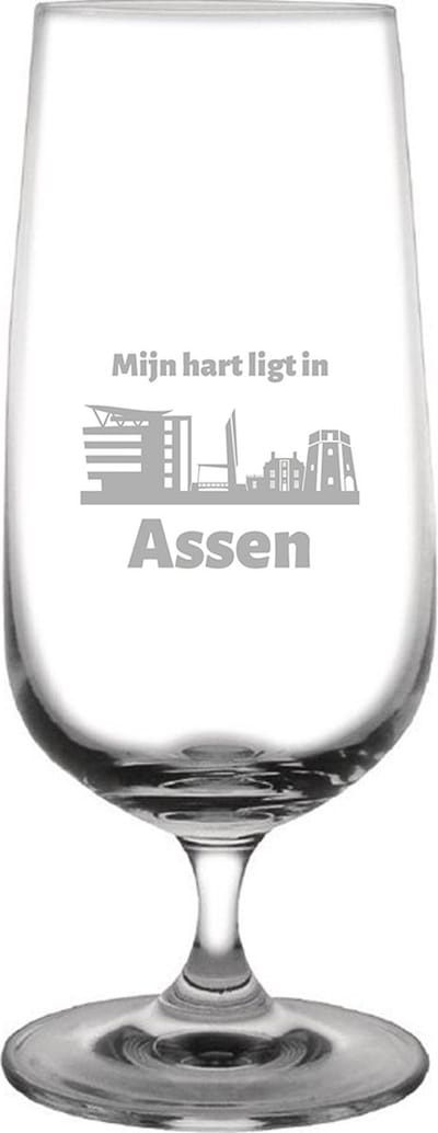 Gegraveerde bierglas op voet 41cl Assen