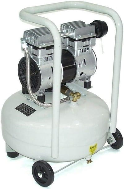 Stille Air Compressor - Fluister Compressor Werkplaats Compressor - Klusjes Thuis - Olievrij V2 Cilinder - 24 liter - Grijs