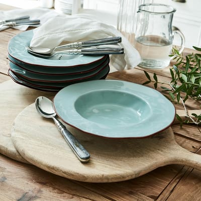 LOBERON Soepbord set van 6 Biarré turquoise