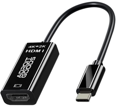 AdroitGoods USB C naar HDMI Adapter - Ondersteunt 4K 30Hz - Converter - Type C to HDMI - Thunderbolt 3 - Zwart