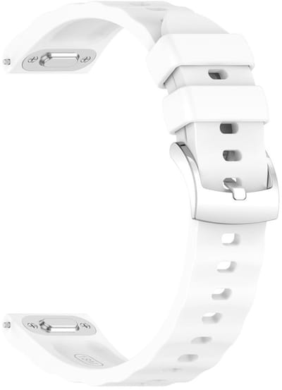 Siliconen bandje - geschikt voor Garmin Venu 2s / 3s / 4 (41mm) / Vivoactive 4s / Forerunner 255s / 265s - Huawei Watch GT 5 Pro - 42mm / GT 6 / GT 5 / GT 4 - 41mm - ribbels - wit