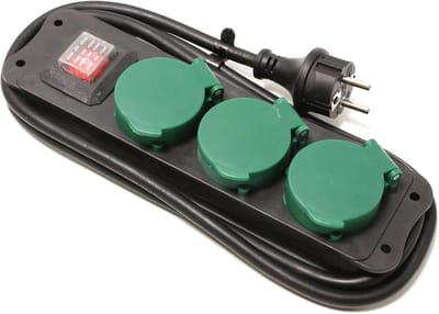 Buitenstekkerdoos met 3 Schuko Stopcontacten en Schakelaar - IP44 Waterdicht