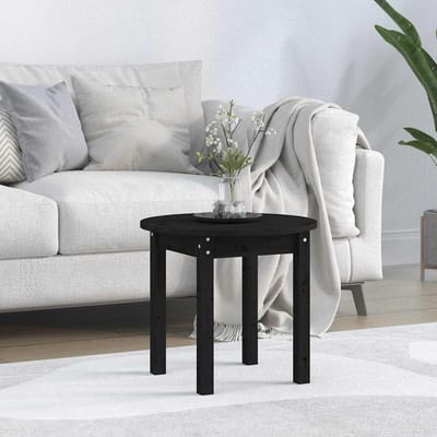 vidaXL - Salontafel - Ø - 45x40 - cm - massief - grenenhout - zwart