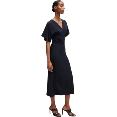 Boss A-lijn midi-jurk met kimono-mouwen voor dames (Donkerblauw)