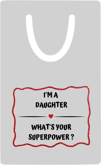Hacebo® - I'm a daughter what's your superpower? metalen boekenlegger - Dochter - dochter met superkracht - verjaardag - cadeautje voor dochter - dochter artikelen - kado - geschenk Bladwijzer boekenleggers - 7.6 cm x 5cm