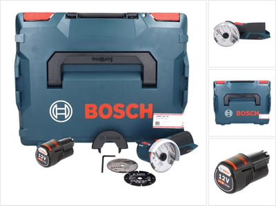 Bosch GWS 12V-76 Professional accu-haakse slijper 12 V 76 mm borstelloos + 1x accu 3,0 Ah + L-Boxx - zonder oplader