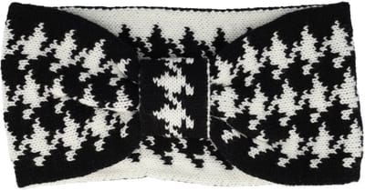 Haarsoires Haarband Knoop 11cm – Ruitprint – Gebreide Stof – Zwart Wit