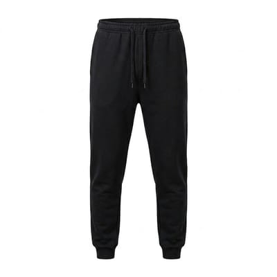 Zwarte jogging broek heren sportieve trainings broek met elastische tailleband trekkoord tapered fit sweatpants casual vrijetijds broek met boorden en zakken
