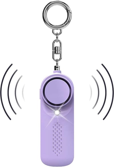 Persoonlijk Alarm - Noodgeluidsalarm Sirene - Veiligheid Onderweg - 130dB Luide Sirene - 8.8x3.1x1.8cm - Paars